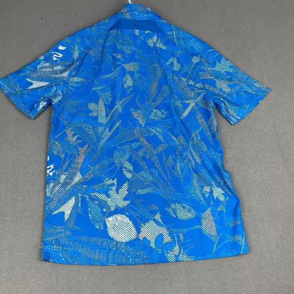 Under Armour Men's Medium UA Dockside Short Sleeve Shirt Blue Tropical 1376577 - Picture 2 of 13